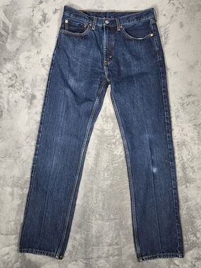 Levi's 505 Men's Straight Jeans in Indigo Blue Denim